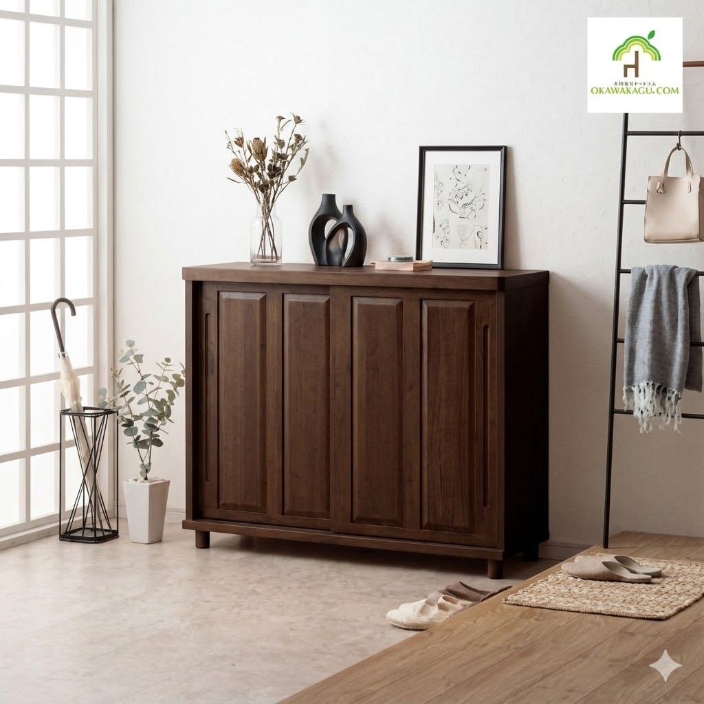 永遠（とわ）ロータイプ下駄箱　幅90㎝ or 幅120㎝は、和風でお手頃の下駄箱をお探しの方にオススメです