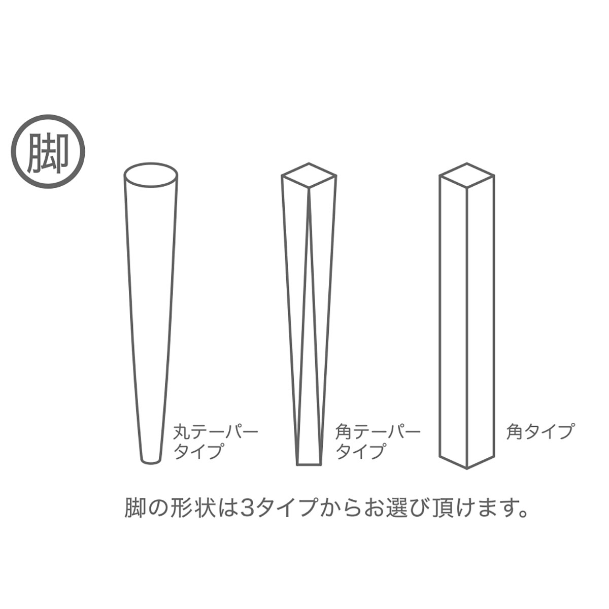 選べる３タイプの脚