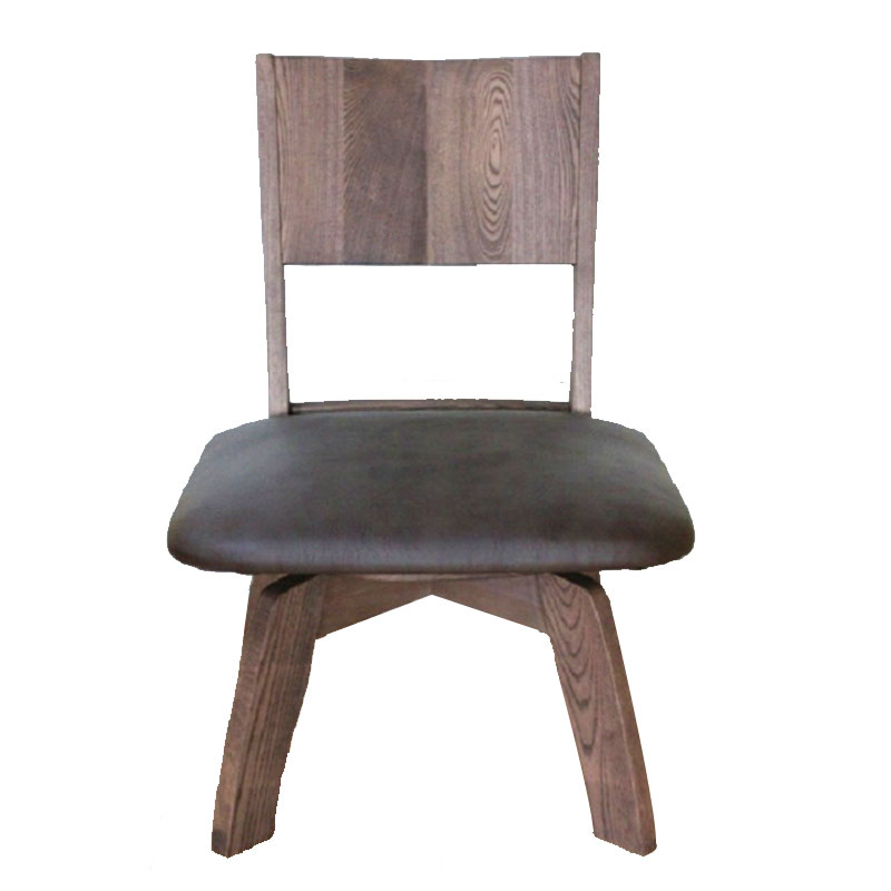 座面が本革のダイニングチェア「C-126回転」椅子、アッシュ無垢材をふんだんに使用した重厚感ある椅子です。