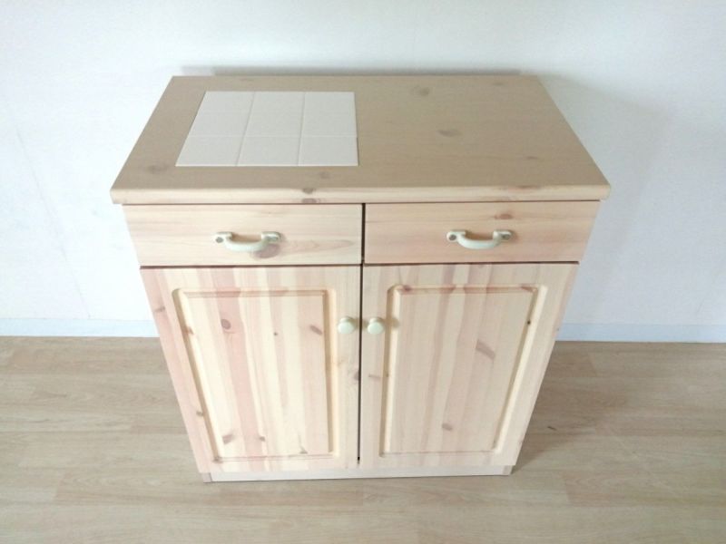 幅76 奥行45 高さ85】パイン無垢材エコル76センチ幅キッチンカウンター