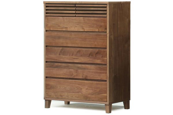 バジル90-6ハイチェスト(ウォールナット)