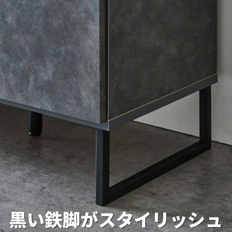 ステンレス天板のキッチンカウンター120cm幅グレー